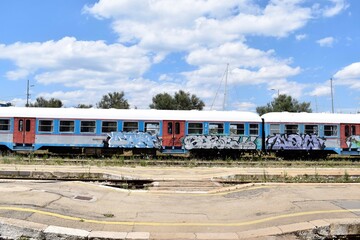 Obraz premium train on railway station