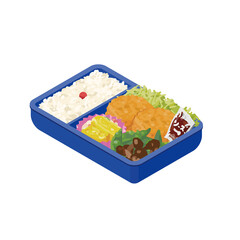 手作りのお弁当　青色