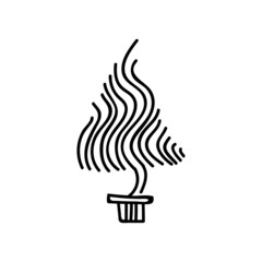 Hand drawn  Christmas trees. Abstract doodle drawing woods. Black and white vector minimalistic linear.Vector art illustration.