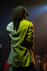 reggae musician playing the saxophone at a live event in Pennsylvania  at a concert on a tour with...