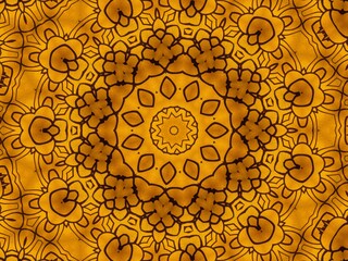 Yellow pattern design made with the help of graphics editing and formatting.