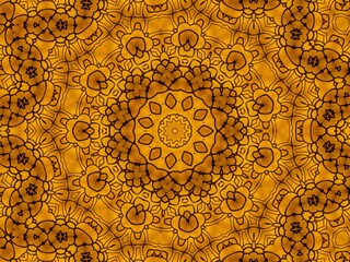 Yellow pattern design made with the help of graphics editing and formatting.