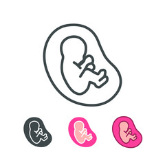 Baby in womb, unborn baby. Human Embryo Child, fetal. Prenatal development. Fetus icon. Vector illustration. Design on white background. EPS10