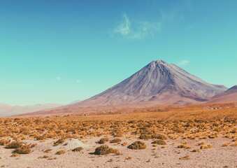 Licancabur Volcano on the border between Chile and Bolivia, Atacama Desert, Antofagasta, Chile