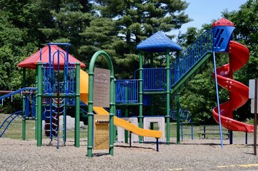 Fototapeta na wymiar empty school playground due to Covid-19 closure