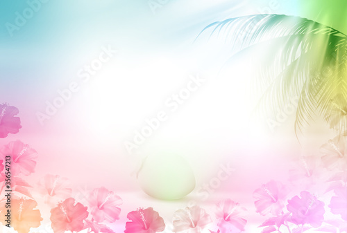 暑中見舞い ハイビスカス ヤシ 背景 Wall Mural Wallpaper Murals J Boy 暑中見舞い ハイビスカス ヤシ 背景 Wall Mural Wallpaper Murals J Boy
