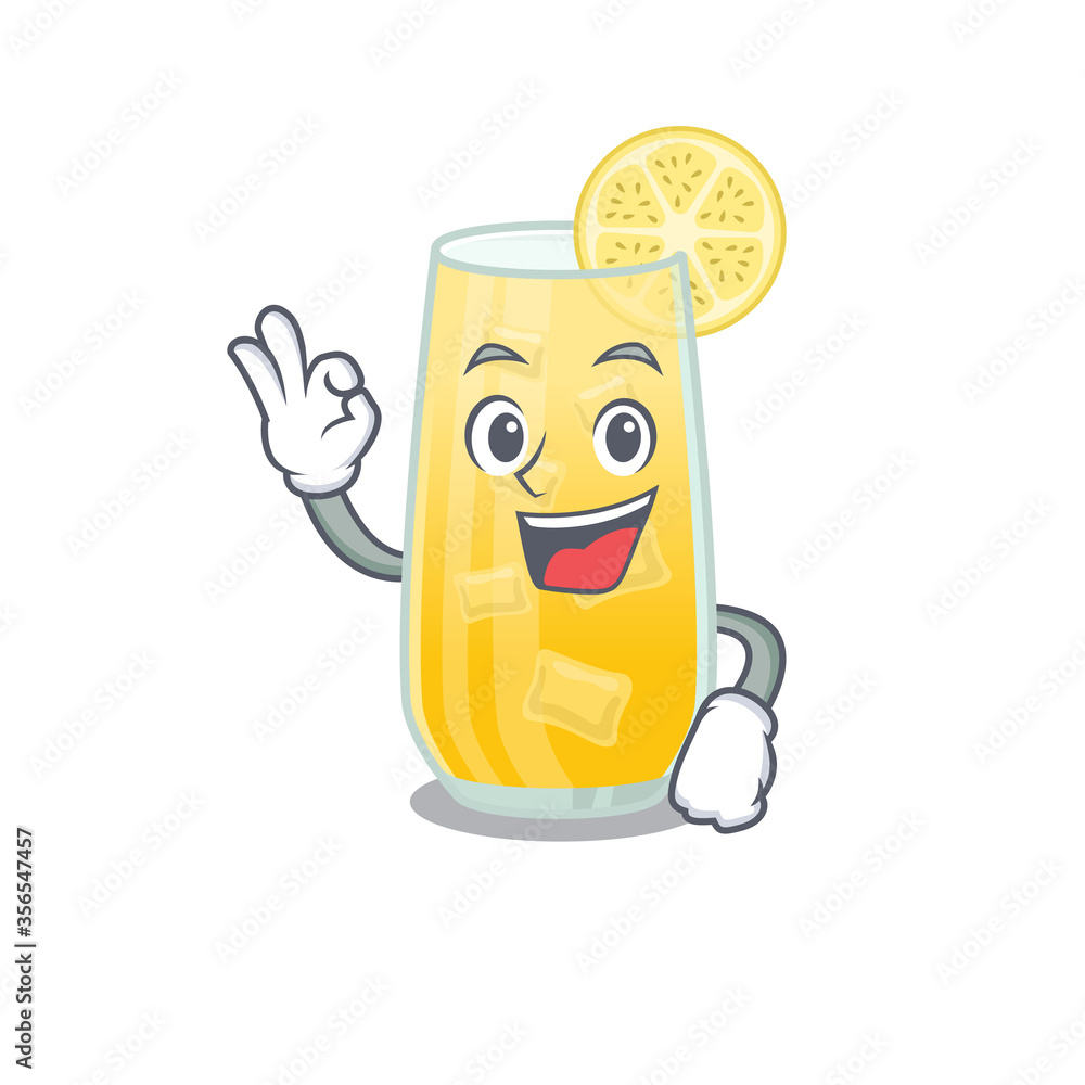 Sticker screwdriver cocktail mascot design style showing okay gesture finger