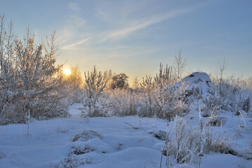 Evening on the Irtysh River, Omsk region, Siberia, Russia