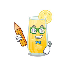 A clever student screwdriver cocktail cartoon character study at home