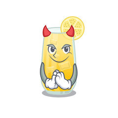 screwdriver cocktail clothed as devil cartoon character design concept