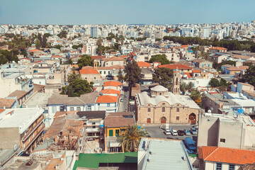 View of southern part of Nicosia, largest city and capital of Cyprus