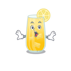 screwdriver cocktail mascot design concept having a surprised gesture