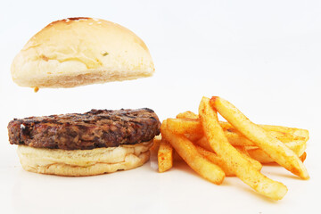 burger with fried potato