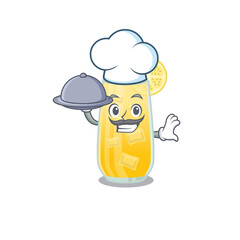 mascot design of screwdriver cocktail chef serving food on tray