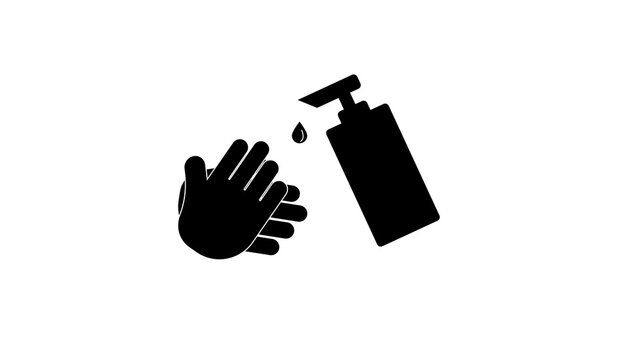 Hand wash flat  icon. Clean hands flat     icon