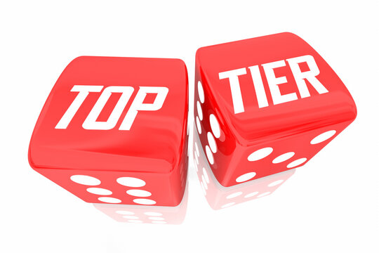 Top Tier Dice Rolling Best Winning Choice Level 3d Illustration