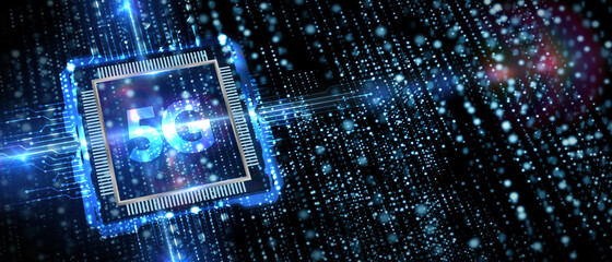 The concept of 5G network, high-speed mobile Internet, new generation networks. Business, modern technology, internet and networking concept. 3d illustration.