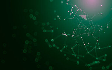 Abstract background. Molecules technology with polygonal shapes, connecting dots and lines....