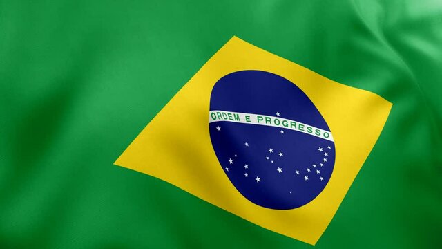 A beautiful view of Brazil flag video. 3d flag waving video. Brazil flag HD resolution. Brazil flag Closeup 1080p Full HD video.