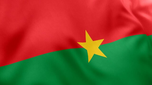 A beautiful view of Burkina Faso flag video. 3d flag waving video. Burkina Faso flag HD resolution. Burkina Faso flag Closeup 1080p Full HD video.