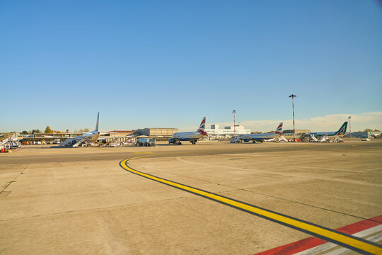 LINATE, ITALY - CIRCA NOVEMBER, 2017: Milan Linate Airport.