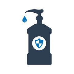 Liquid soap icon. Sanitation accessories icon