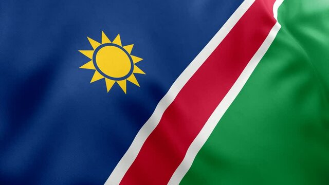 A beautiful view of Namibia flag video. 3d flag waving video. Namibia flag HD resolution. Namibia flag Closeup 1080p Full HD video.