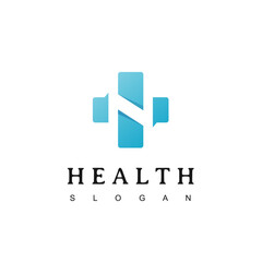 Medical Cross and Health Pharmacy Logo Vector Template With N Initial Symbol