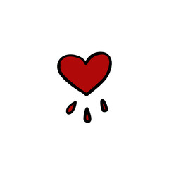heart doodle icon, vector illustration
