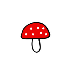 amanita doodle icon, vector illustration