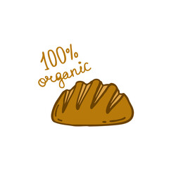 bread doodle icon, vector illustration