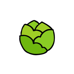 cabbage doodle icon, vector illustration