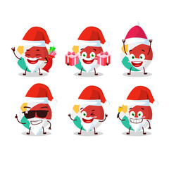 Santa Claus emoticons with beach ball cartoon character