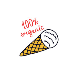 ice cream doodle icon, vector illustration