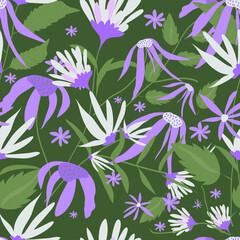 Abstract vector seamless floral Pattern - 356553825