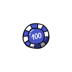 casino chip doodle icon, vector illustration