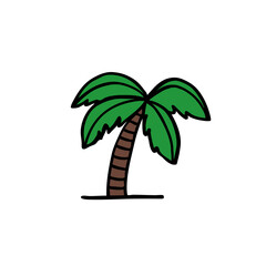 palm doodle icon, vector illustration