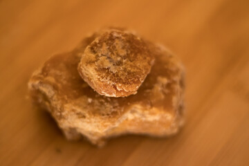organic Jaggery and white processed sugar in one frame