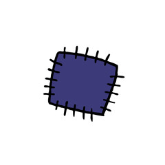 patch for clothes doodle icon, vector illustration