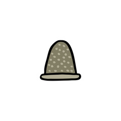 thimble doodle icon, vector illustration