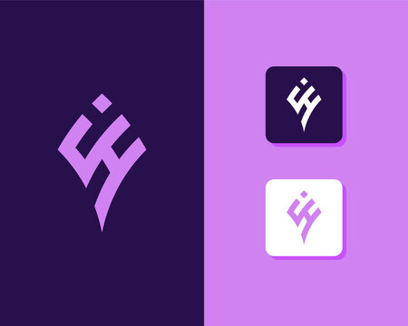 Letters I and H or IH line logo design. Linear minimal stylish emblem. Luxury elegant vector element. Premium business logotype. Graphic alphabet symbol for corporate business identity