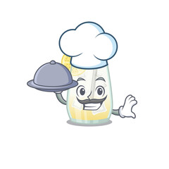 mascot design of tom collins cocktail chef serving food on tray