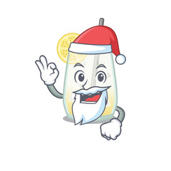 cartoon character of tom collins cocktail Santa having cute ok finger