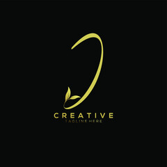 Obraz premium Letter J Minimalist Thin Flourishes Typography Logo