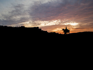 Colorful Sunrise burning sky Koblenz City historic monument German Corner where river rhine and...