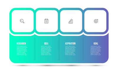 Fototapeta na wymiar Vector infographic design template with marketing icons. Business concept with 4 options or steps. 