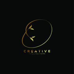 Letter O Minimalist Thin Flourishes Typography Logo