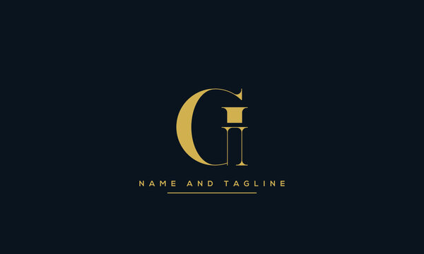 alphabet letters monogram icon logo GI or IG
