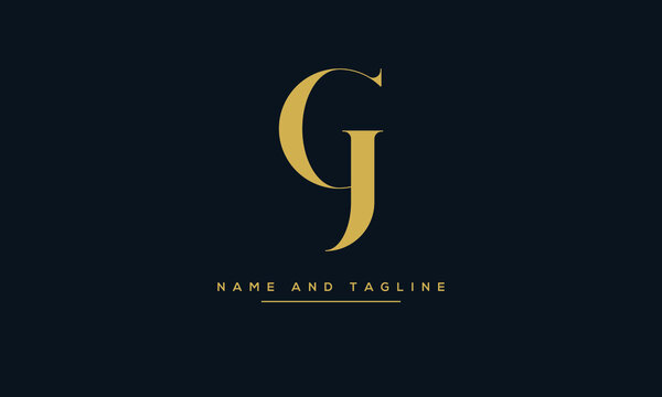 alphabet letters monogram icon logo GJ or JG