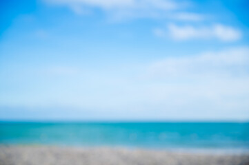 tropical beach and blue sky blur image for background.